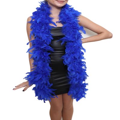 SACASUSA 100g Turkey Chandelle Feather Boas 6 Feet Long Beautiful Color (Royal Blue)