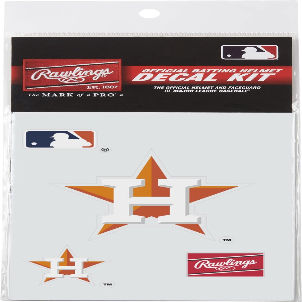 Rawlings | MLB Authentic Baseball Helmet Decal Kit | Houston Astros