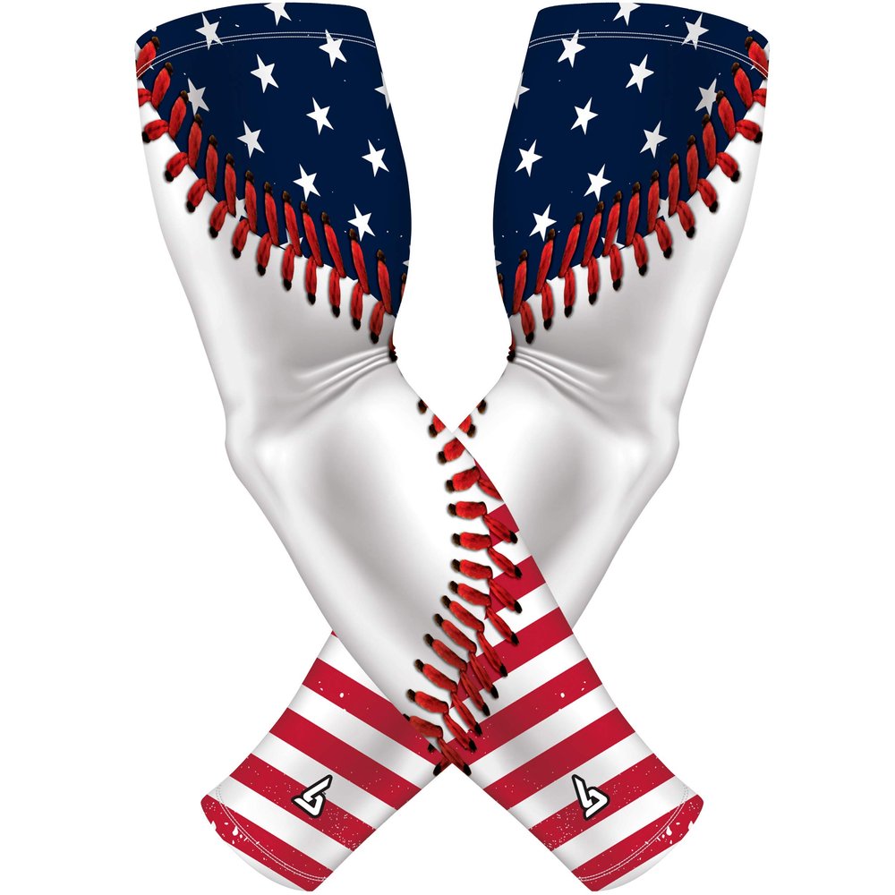 B-Driven Sports Premium Pro-Fit Compression Arm Sleeves for Men Women & Youth 44 Graphic Designs  Improve Circulation Reduce Muscle Fatigue Enhance Performance for Baseball Football & More (1 Pair)