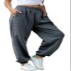 chouyatou Women's Sports High Waisted Loose Baggy Fleece Gym Jogger Sweatpants with Pocket (XX-Large, Dark Grey) view 1