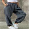 chouyatou Women's Sports High Waisted Loose Baggy Fleece Gym Jogger Sweatpants with Pocket (XX-Large, Dark Grey) view 2