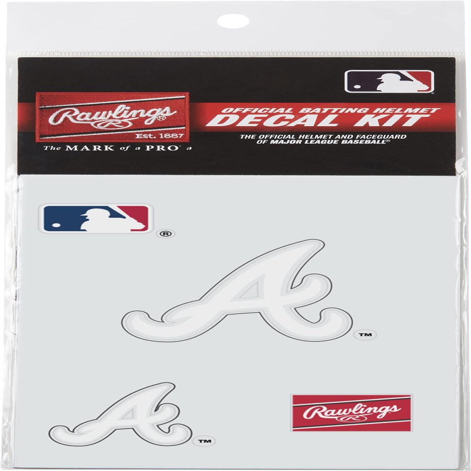 Rawlings | MLB Authentic Baseball Helmet Decal Kit | Atlanta Braves