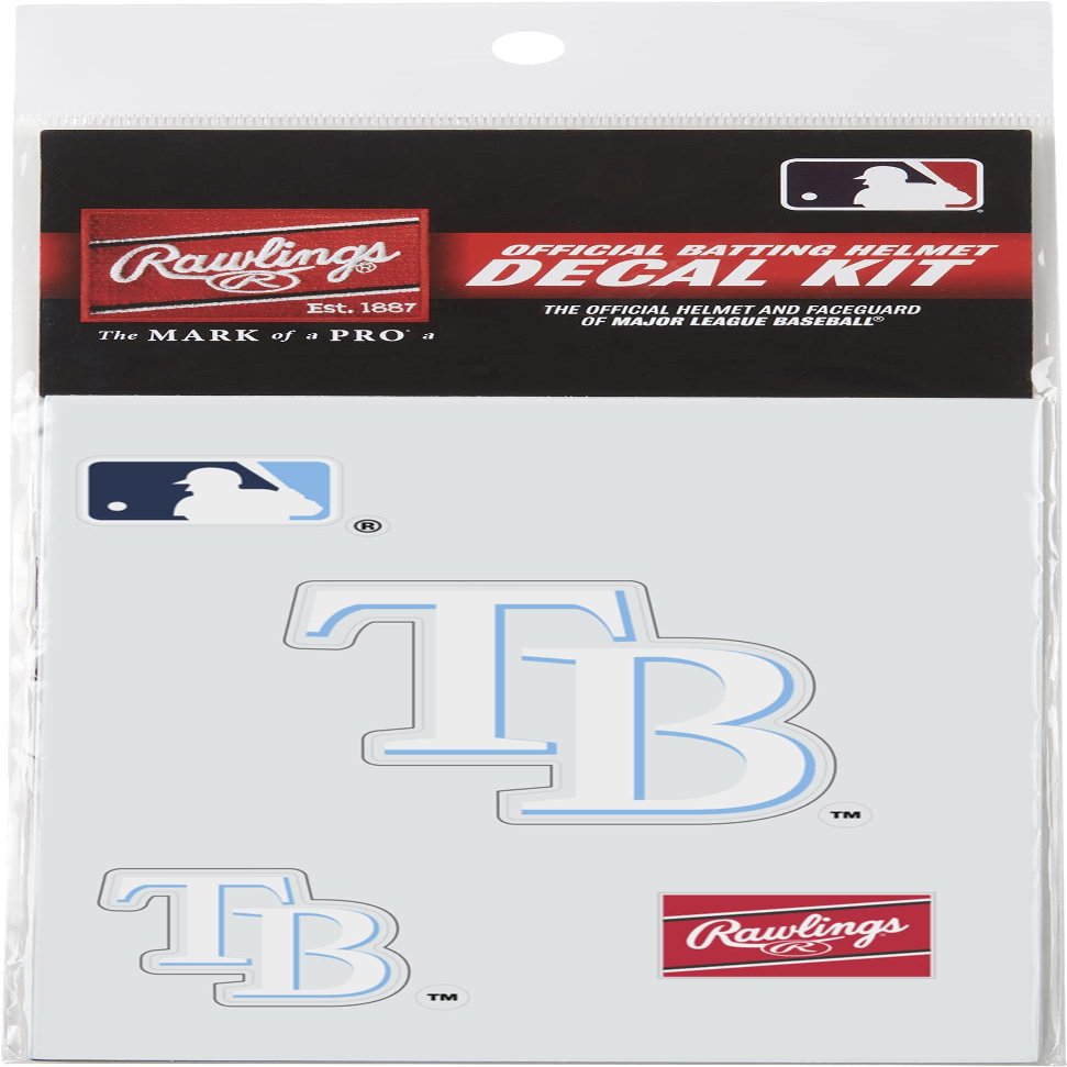 Rawlings | MLB Authentic Baseball Helmet Decal Kit | Tampa Bay Rays