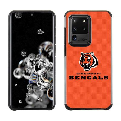 Samsung Galaxy S20 Ultra - NFL Licensed Cincinnati Bengals Orange Textured Back Cover on Black TPU Skin