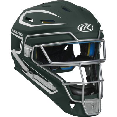 Rawlings | MACH Catcher's Helmet | Baseball | Senior (7 1/8" - 7 3/4") | Dark Green/White