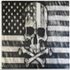 American Skull & Bones Black & Grey 3x5 3'x5' Woven Poly Nylon 68D Flag Banner view 1