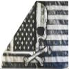 American Skull & Bones Black & Grey 3x5 3'x5' Woven Poly Nylon 68D Flag Banner view 2