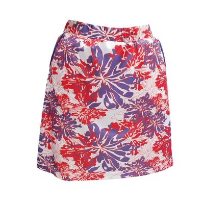 Monterey Club Women's Popcorntique Print Knit Skort #2942 (Dahila Purple/Red, X-Large)