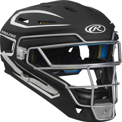 Rawlings | MACH Catcher's Helmet | Baseball | Senior (7 1/8" - 7 3/4") | Black/White