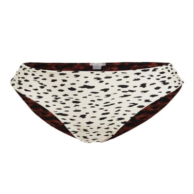 PQ Swim Women's Reversible Hillary High Waist Full Bikini Bottoms, Wild Heart, Print, Small