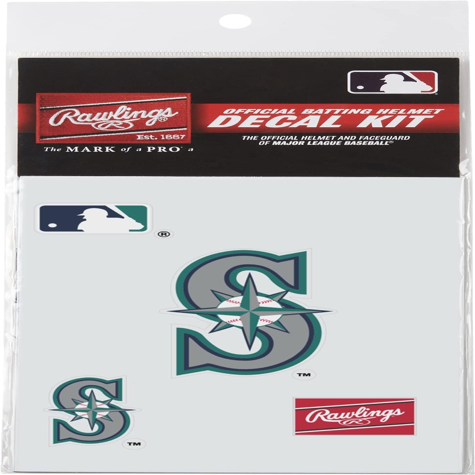 Rawlings | MLB Authentic Baseball Helmet Decal Kit | Seattle Mariners