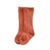 BULINGNA Toddler Infant Baby Girl Boys Solid Anti-Slip Knitted Long Stockings Kids Cotton Knee Stockings (Orange, 3-5 Years) view 1