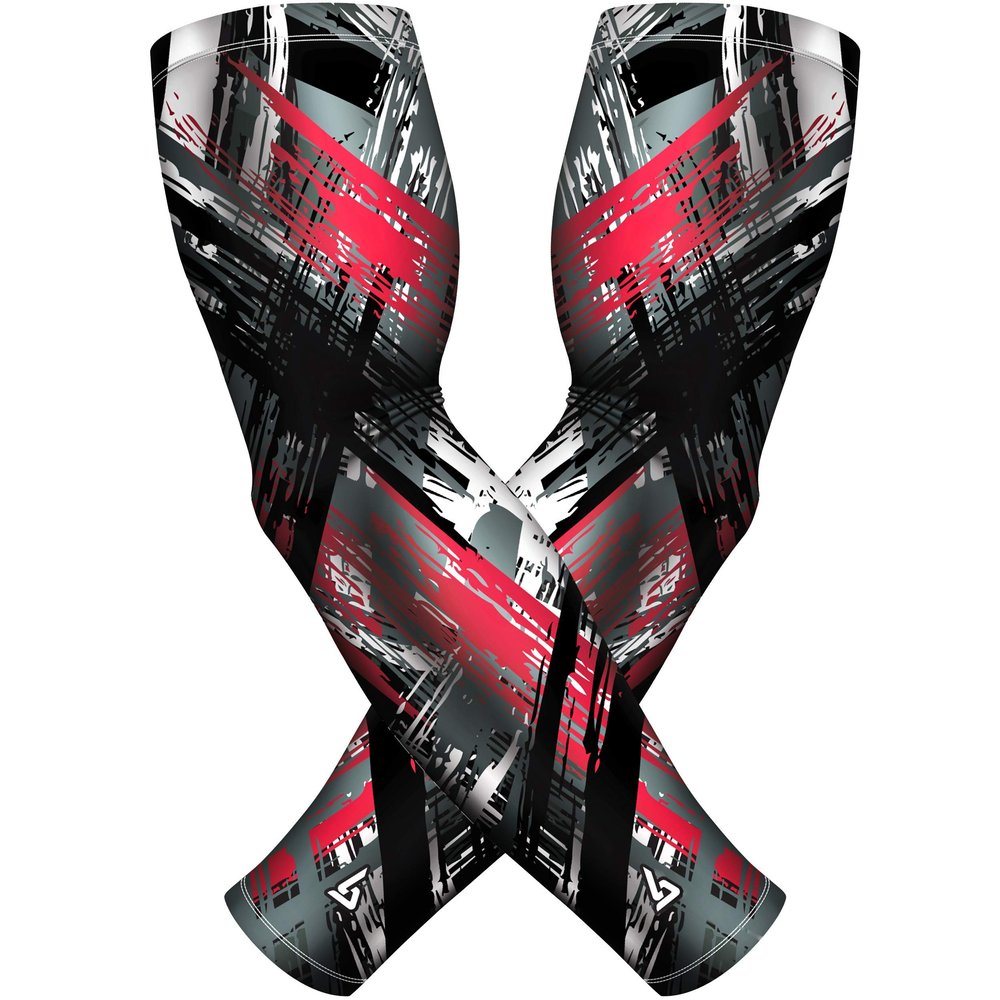 B-Driven Sports Premium Pro-Fit Compression Arm Sleeves for Men Women & Youth 44 Graphic Designs  Improve Circulation Reduce Muscle Fatigue Enhance Performance for Baseball Football & More (1 Pair)
