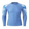 HUGE SPORTS Men's Rash Guard Long Sleeves UPF 50+ UV Sun Protection Quick Drying Splice Compression Swim Shirts Ocean view 2