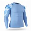 HUGE SPORTS Men's Rash Guard Long Sleeves UPF 50+ UV Sun Protection Quick Drying Splice Compression Swim Shirts Ocean view 3