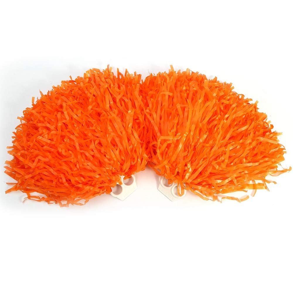 VGEBY 8 Colors 2pcs Fashionable Cheerleader Pom Poms Aerobics and Dance Props Sports Party Dance Accessories(Orange)