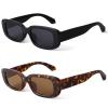 KUGUAOK Retro Rectangle Sunglasses Women and Men Vintage Small Square Sun Glasses UV Protection Glasse view 1