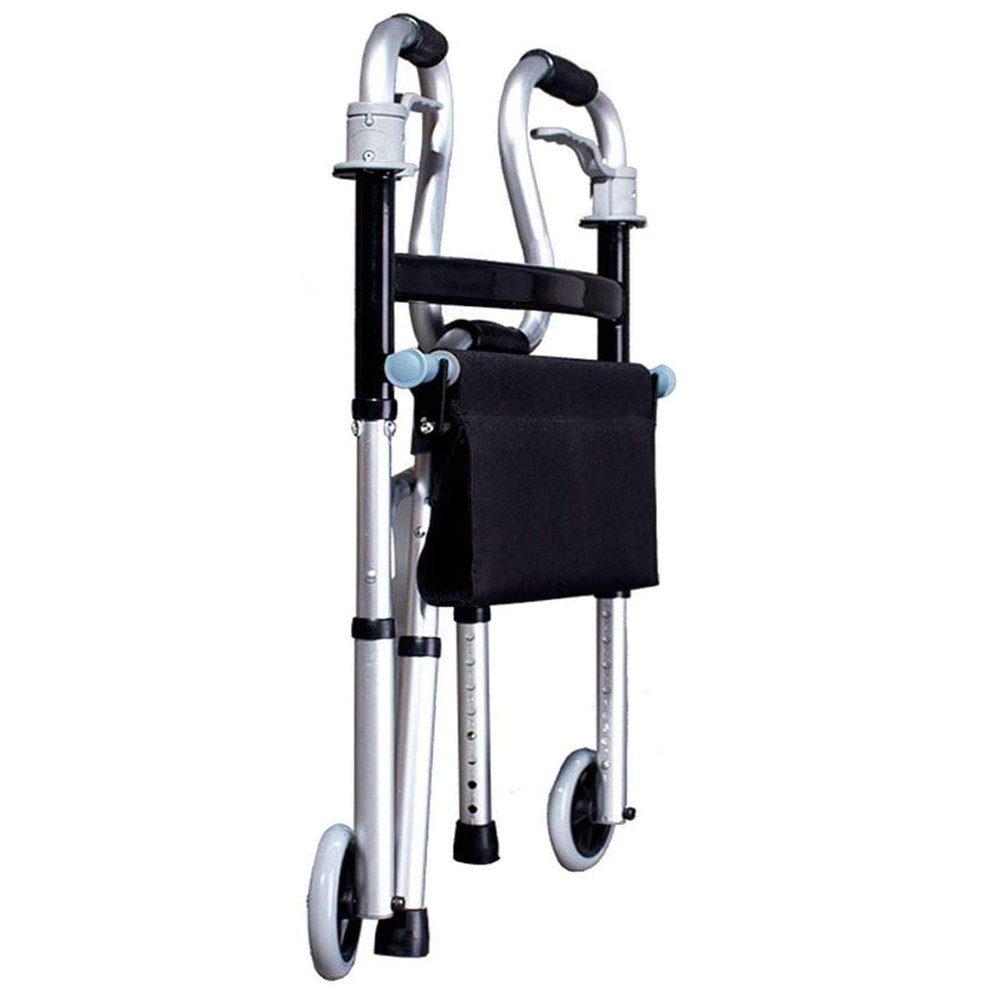 Walking Aids Lightweight Folding Rollator Walker for Seniors with Seat and Wheels Adjustable Height Rolling Mobility Aid for Elderly Handicap - Walking Stick Adjustable Height ALGFree (Size : A)