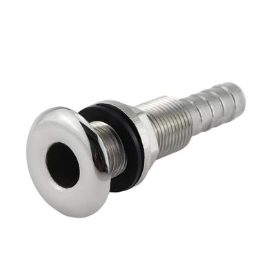 316 Stainless Steel Standard Length Thru-Hull Fitting w/Nut & Gasket for (1/2" ID)