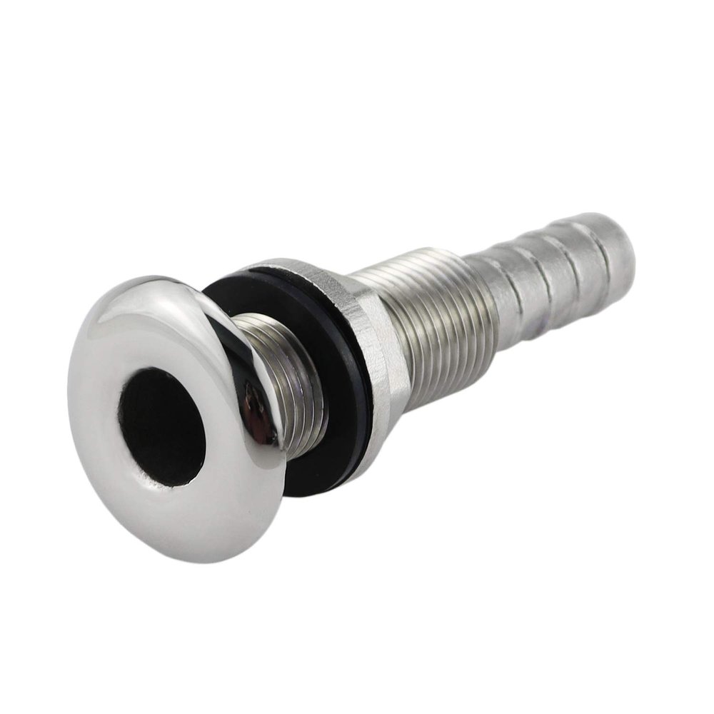 316 Stainless Steel Standard Length Thru-Hull Fitting w/Nut & Gasket for (1/2" ID)