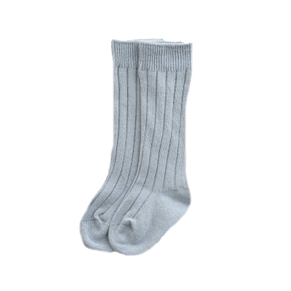 BULINGNA Toddler Infant Baby Girl Boys Solid Anti-Slip Knitted Long Stockings Kids Cotton Knee Stockings (Light Blue, 1-3 Years)