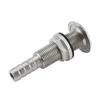 Marine Grade Stainless Steel Barbed Standard Length Straight 1/2" ID Thru-Hull with Nut&Custom Gasket for Boat view 3