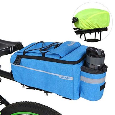 Lixada Bicycle Pannier Bag with Rain Cover, Bicycle Seat Multifunctional Insulated Trunk Cooler Bag, Shoulder Bag, 29 * 16 * 17cm (Blue)