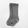 BULINGNA Toddler Infant Baby Girl Boys Solid Anti-Slip Knitted Long Stockings Kids Cotton Knee Stockings (Grey, 6-12 Months) view 2