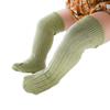 BULINGNA Toddler Infant Baby Girl Boys Solid Anti-Slip Knitted Long Stockings Kids Cotton Knee Stockings (Green, 0-6 Months) view 2