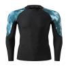 HUGE SPORTS Men's Rash Guard Long Sleeves UPF 50+ UV Sun Protection Quick Drying Splice Compression Swim Shirts view 2