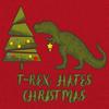 T-Rex Hates Christmas T-Shirt Funny Dinosaur Xmas Eve Festive Men's Tee White Small view 3
