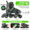 KAQINU Adjustable Inline Skates, Outdoor Inline Skates Roller with Full Illuminating Wheels for Kids and Adults, Women, Girls and Boys (Green, M) view 2