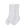 BULINGNA Toddler Infant Baby Girl Boys Solid Anti-Slip Knitted Long Stockings Kids Cotton Knee Stockings (White, 6-12 Months) view 1