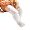 BULINGNA Toddler Infant Baby Girl Boys Solid Anti-Slip Knitted Long Stockings Kids Cotton Knee Stockings (White, 6-12 Months) view 2