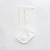 BULINGNA Toddler Infant Baby Girl Boys Solid Anti-Slip Knitted Long Stockings Kids Cotton Knee Stockings (White, 6-12 Months) view 3