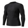 HUGE SPORTS Men's Rash Guard Long Sleeves UPF 50+ UV Sun Protection Quick Drying Splice Compression Swim Shirts Black view 1