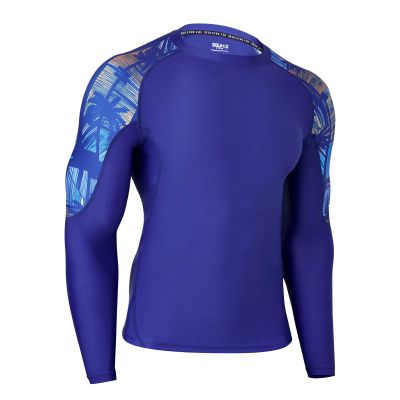 HUGE SPORTS Men's Rash Guard Long Sleeves UPF 50+ UV Sun Protection Quick Drying Splice Compression Swim Shirts