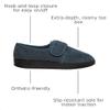 Silverts Men's Adjustable Wide Fit Slippers, Easy Closure Non-Slip view 3