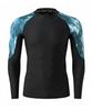 HUGE SPORTS Men's Rash Guard Long Sleeves UPF 50+ UV Sun Protection Quick Drying Splice Compression Swim Shirts view 2
