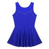 Jowowha Kids Girls Sleeveless Camisole Shiny Rhinestone Leotard Tutu Dress Ice Skating Competition Costume Dance wear Blue 8 view 3