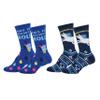 Everything Legwear Mens & Womens Fun Novelty Holiday Christmas Hanukkah Crew Socks-Christmas 2PK Crews-One Size Fits Most-Jewnicorn/How I Roll view 1