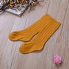 BULINGNA Toddler Infant Baby Girl Boys Solid Anti-Slip Knitted Long Stockings Kids Cotton Knee Stockings (Yellow, 0-6 Months) view 3
