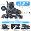 KAQINU Adjustable Inline Skates, Outdoor Inline Skates Roller with Full Illuminating Wheels for Women, Kids, Girls and Boys (Blue, L) view 2