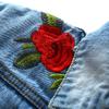 Toddler Baby Boy Girls Denim Jacket Top Button Down Basic Ripped Hoodie Jeans Coat Kid Cowboy Outwear Casual Outwear Photo Shoot Western Wild West Clothes for Kids Blue&flower 2-3 Years view 4