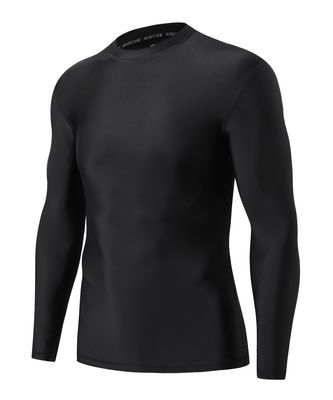 HUGE SPORTS Men's Rash Guard Long Sleeves UPF 50+ UV Sun Protection Quick Drying Splice Compression Swim Shirts Black