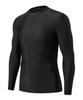 HUGE SPORTS Men's Rash Guard Long Sleeves UPF 50+ UV Sun Protection Quick Drying Splice Compression Swim Shirts Black view 1