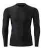 HUGE SPORTS Men's Rash Guard Long Sleeves UPF 50+ UV Sun Protection Quick Drying Splice Compression Swim Shirts Black view 2