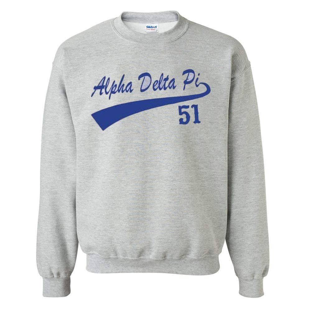 Alpha Delta Pi Tail Crewneck Small Light Grey