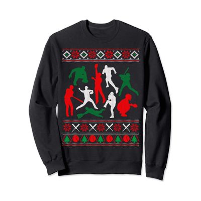 Baseball Players Ugly Christmas Sweater Xmas Gift Sweatshirt