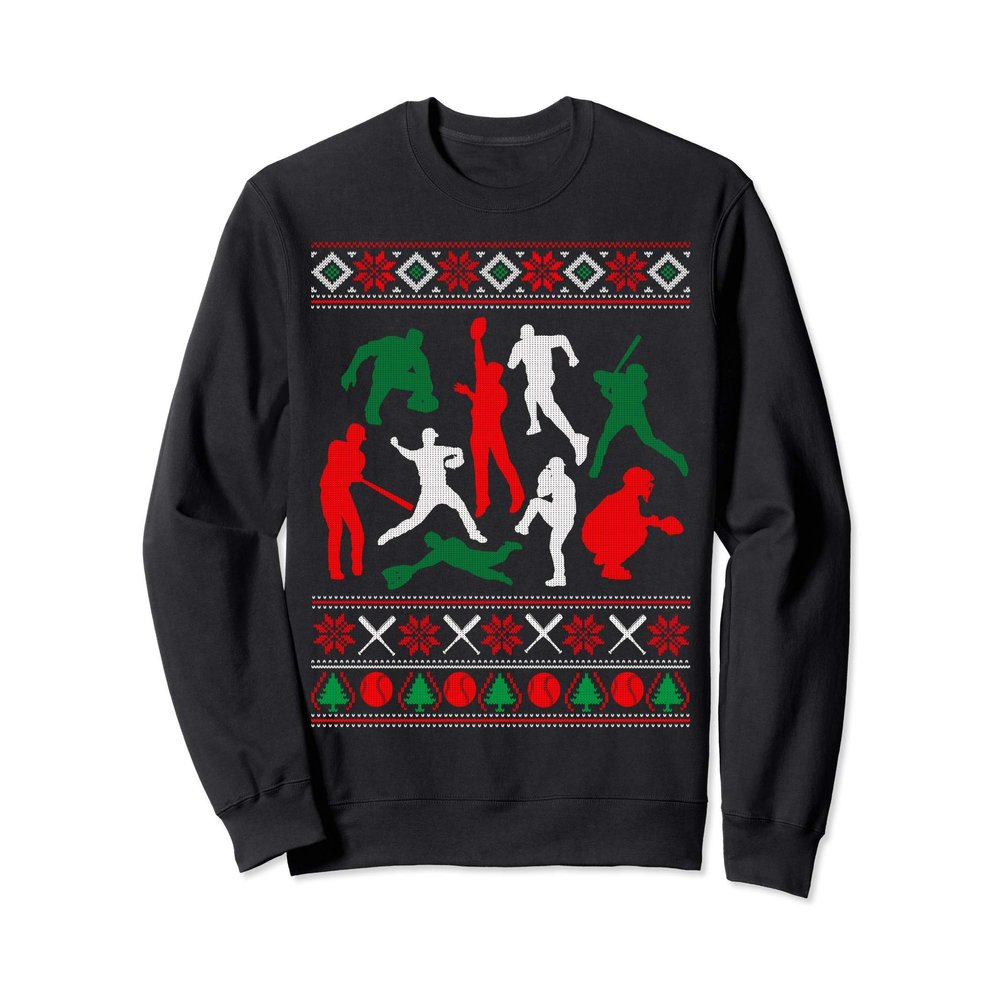 Baseball Players Ugly Christmas Sweater Xmas Gift Sweatshirt